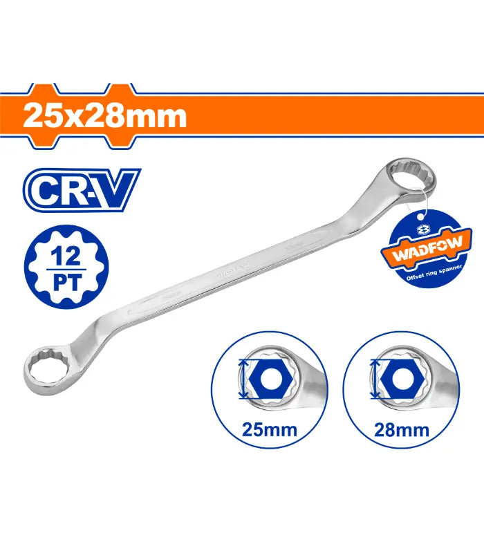 Double box end wrench star type 25x28mm WADFOW WSA3111